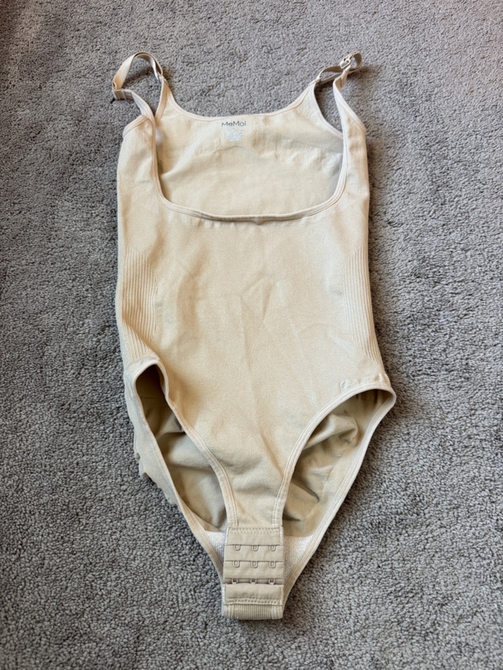 MeMoi Nude Shapewear Bodysuit Seamless Control Adjustable Straps SIZE L